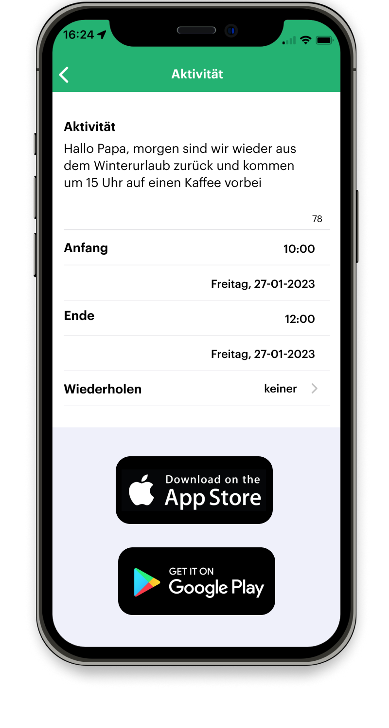 Teilen Sie Fotos und Nachrichten mit Ihren Eltern oder Großeltern